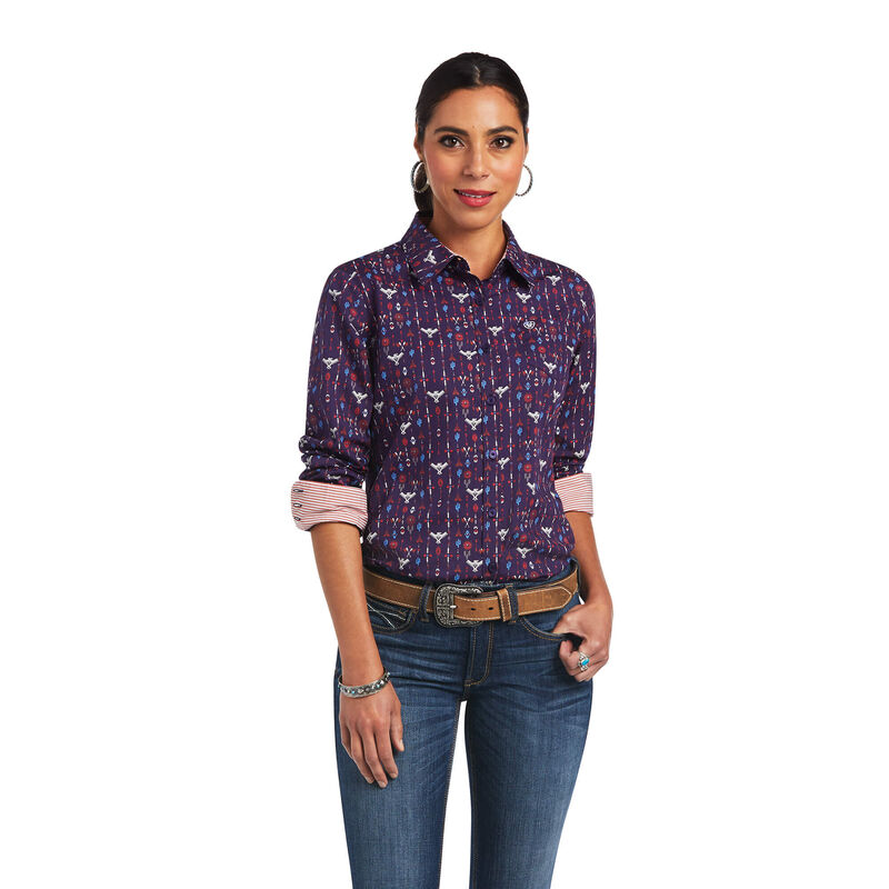 Ariat Hemden Damen - Kirby Stretch Lila ( JEIXR-9425 )